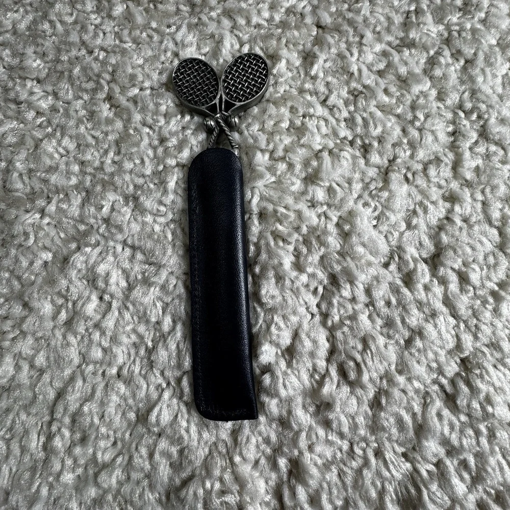 Vintage Fort USA Metal Letter Opener Tennis Rackets & Balls Handle‎ Sports Desk